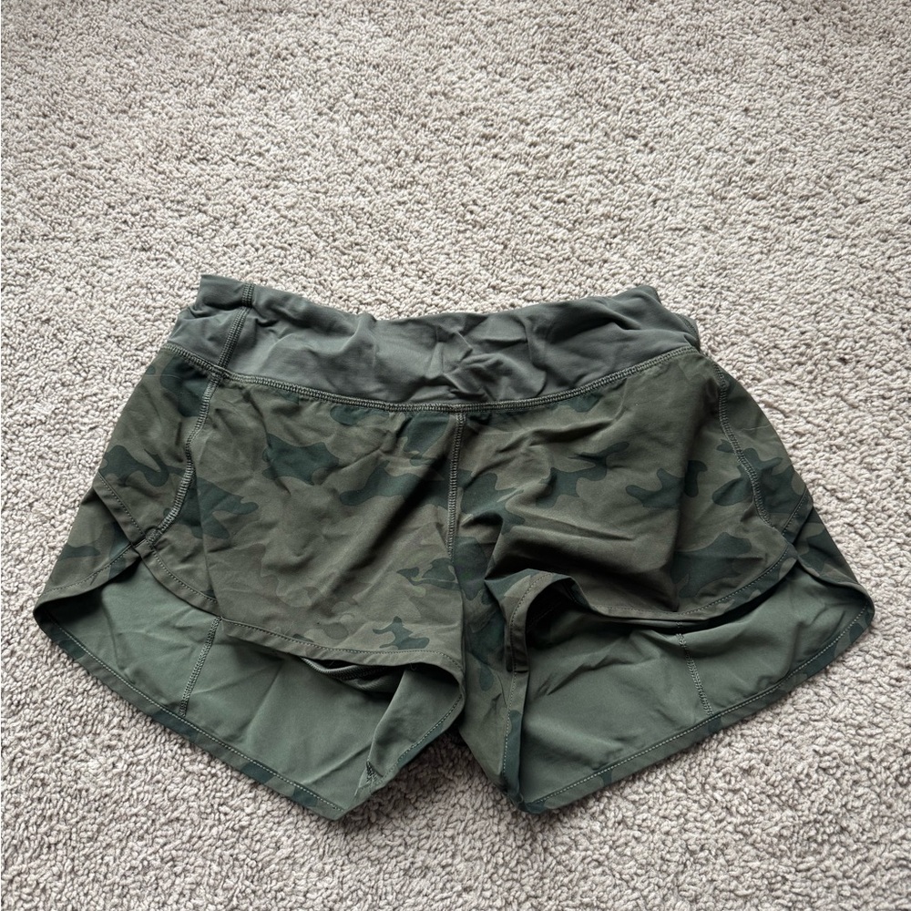 Lululemon Green Camo Athletic Shorts